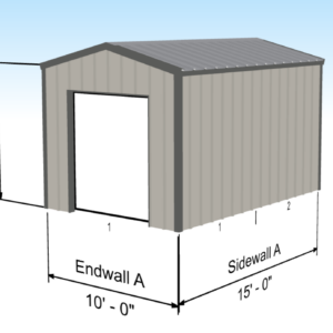 Small Steel Shed - 10' x 15' x 8'-6"